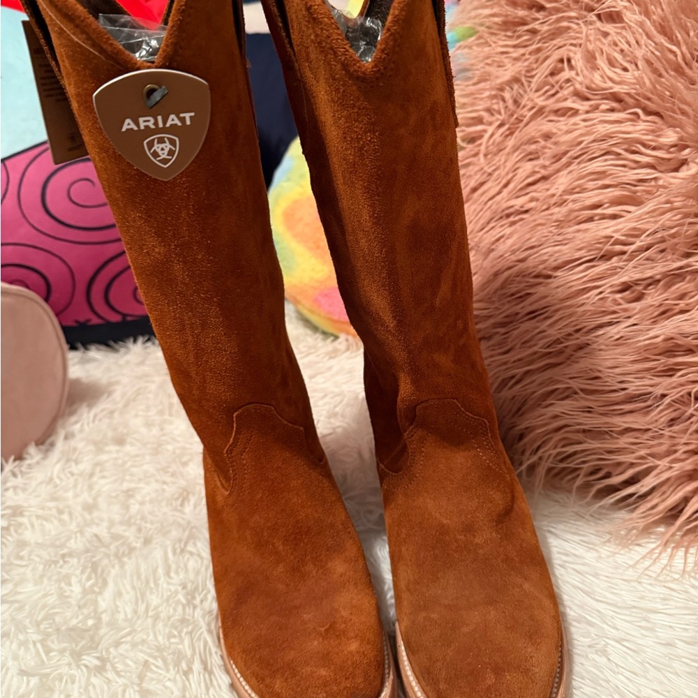 Ariat Tan Suede Western Boots